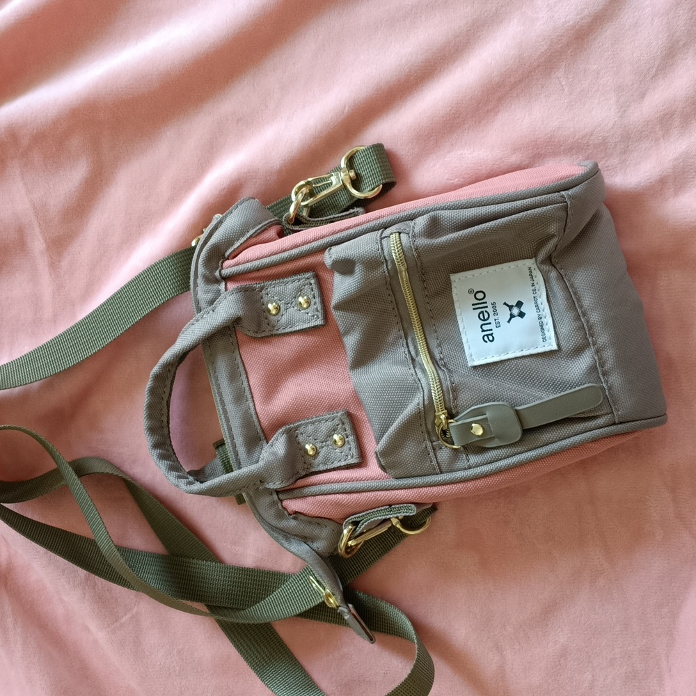 Anello Pink and Tan Mini Bag